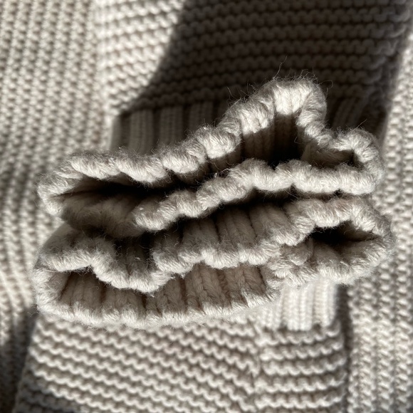 Lands' End Cream Cotton Chunky Thick Knit Crop Sweater-Sz-1X - Picture 9 of 15